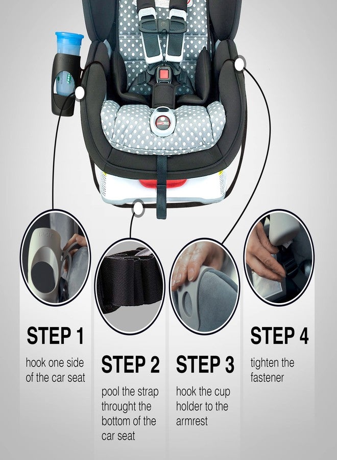 Trustic - Child Cup Holder for Convertible Car Seats - Compatible with Britax ClickTight Marathon, Boulevard, Advocate Car Seats – Black - Image 3